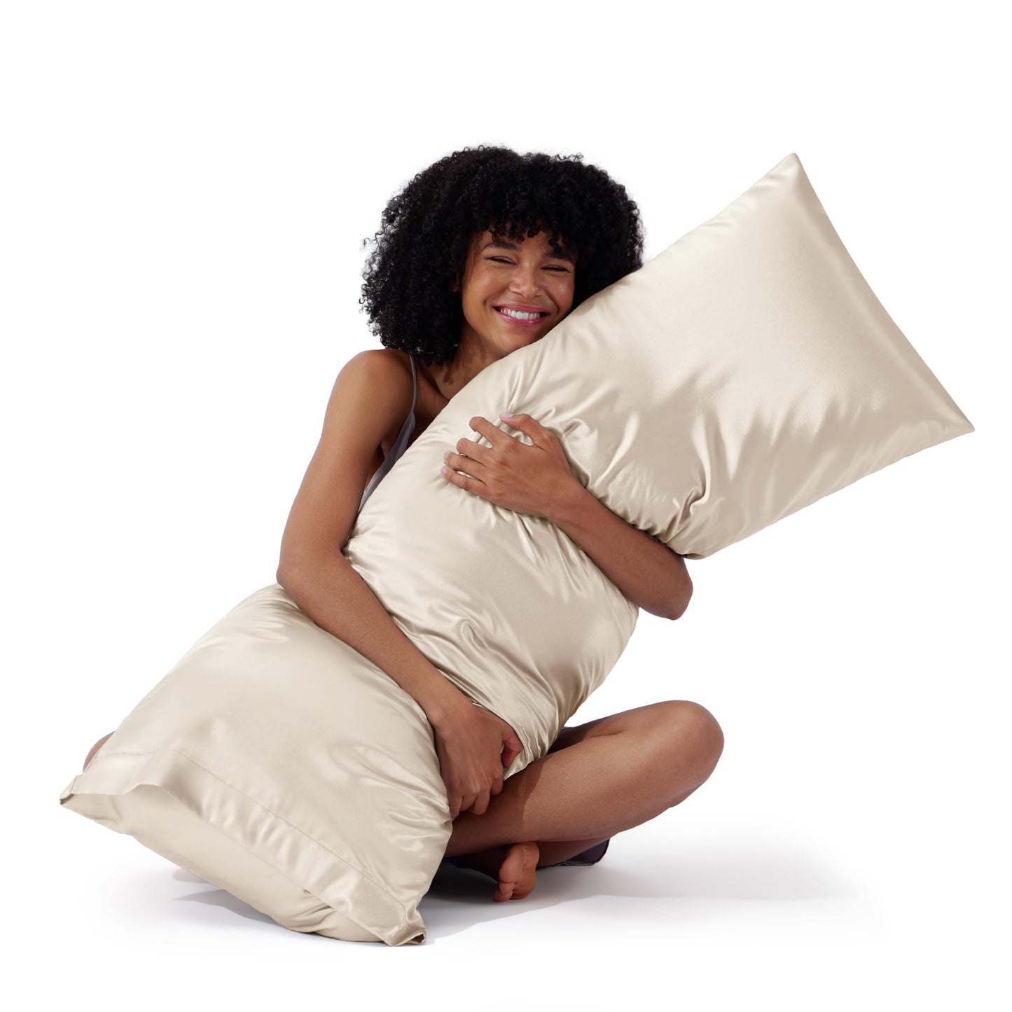 Bedsure Satin Pillow Case Queen Size 2 Pack, Similar to Silk Pillow Cases, Silky Pillowcase Covers for Hair and Skin with Envelope Closure, Gifts for Women Men, Grey, 20x30 Inches