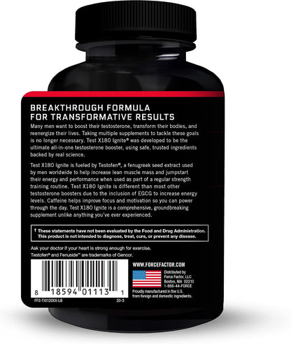Force Factor Test X180 Ignite 120ct 2-Pack, 240 Count