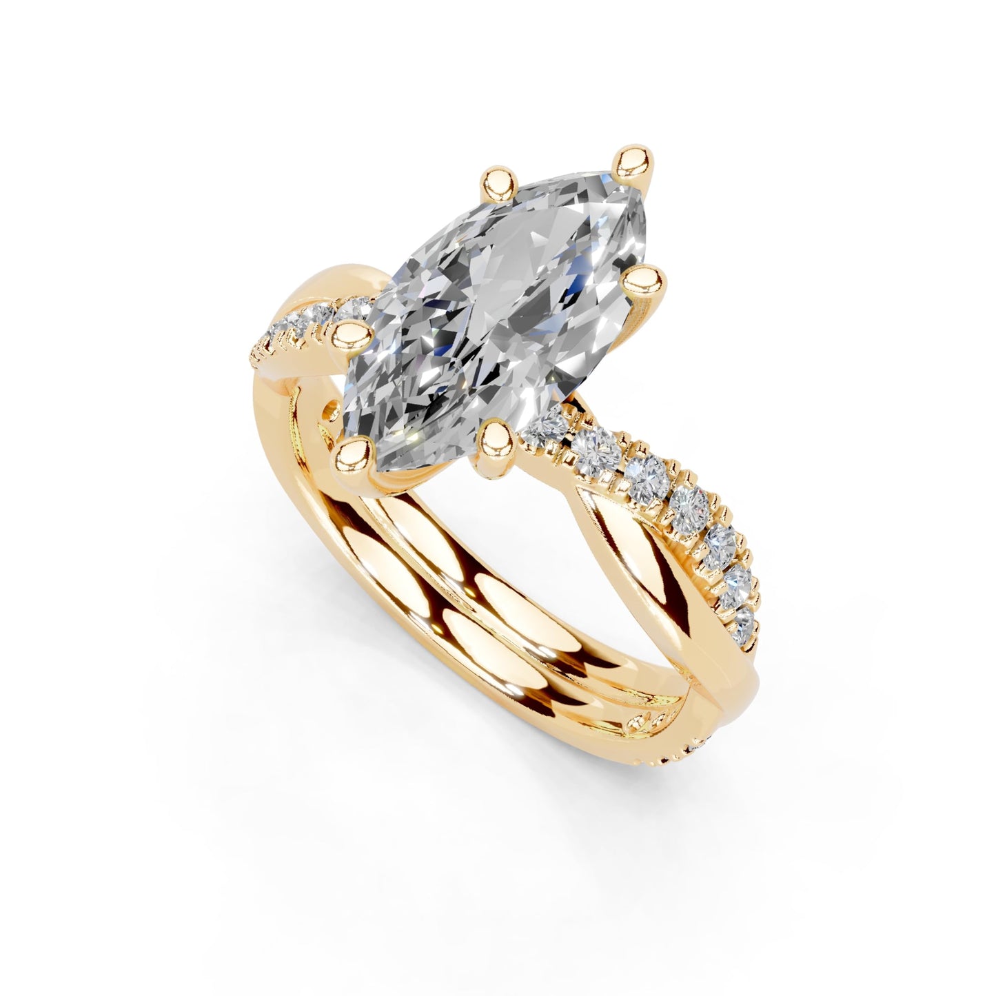 1-5 Carat 14K 18K Gold Platinum/Silver Marquise Cut 6 Prong Split Shank Lab Grown Diamond Ring Engagement Anniversary Wedding IGI Certified Promise Rings for Women (1-5 Ct, F-G Color, VS1-VS2 Clarity)