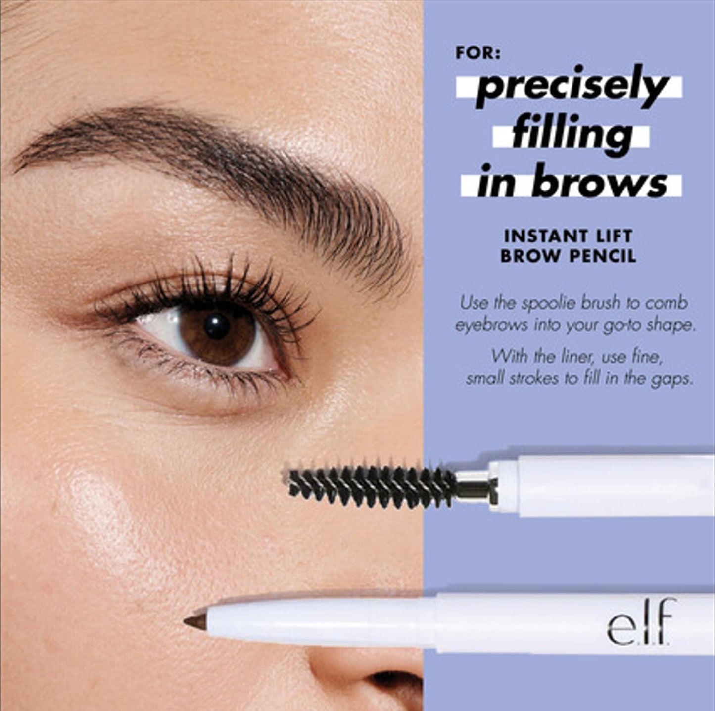 e.l.f. Instant Lift Brow Pencil, Präzisions-Augenbrauenstift mit doppelter Spitze zum Definieren und Formen der Brauen, Neutralbraun