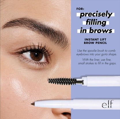 e.l.f. Instant Lift Brow Pencil, Präzisions-Augenbrauenstift mit doppelter Spitze zum Definieren und Formen der Brauen, Neutralbraun