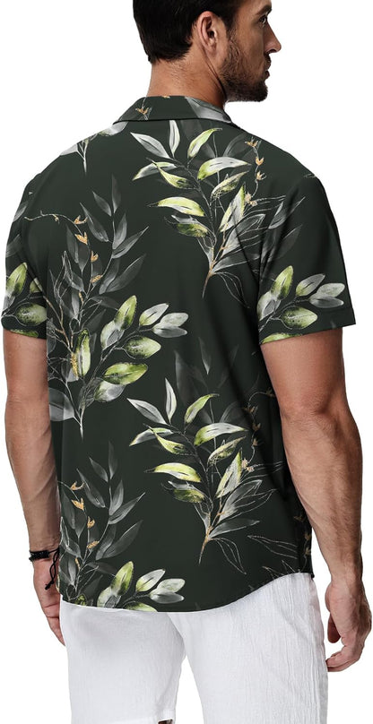 HMIYA Herren Hawaiihemden Kurzarm Button-Up Hemd Herren S-3XL