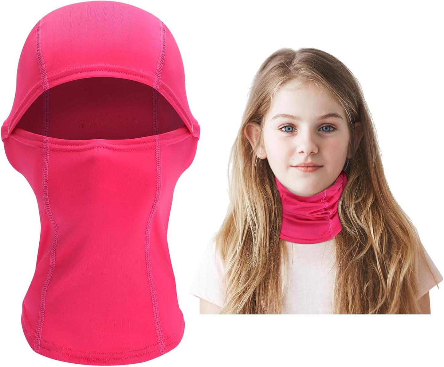 Kinder Sturmhaube Skimaske Kinder Schal Kinder Fleece Nackenwärmer Kälteschutz Gesichtsmaske für Jungen Mädchen Schwarz