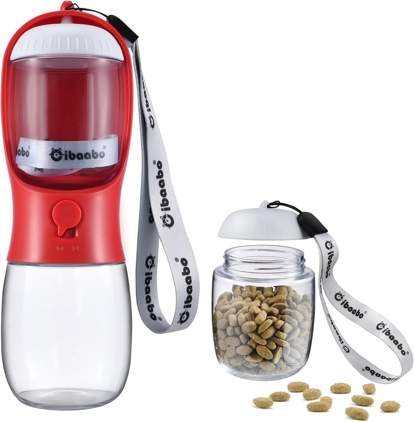 Cibaabo Dog Water Bottle with Food Container, Travel Puppy Water Bowl, Portable Pet Dispenser, Dog Gift Stuff Accessories Items, Puppy Essentials Necessities for Yorkie Cat Walking and Hiking