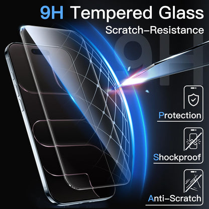 JETech Displayschutzfolie für iPhone 16 6,1 Zoll, gehärtetes Glas mit einfachem Installationstool, Case-Friendly, HD Klar, 3 Stück