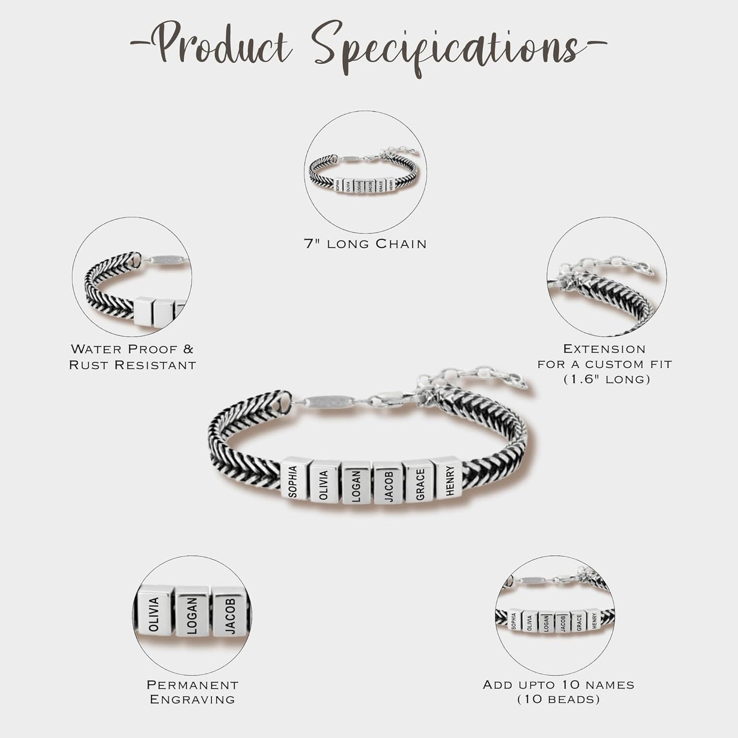 Personalized Stainless Steel Bracelet for Men - A Meaningful Gift