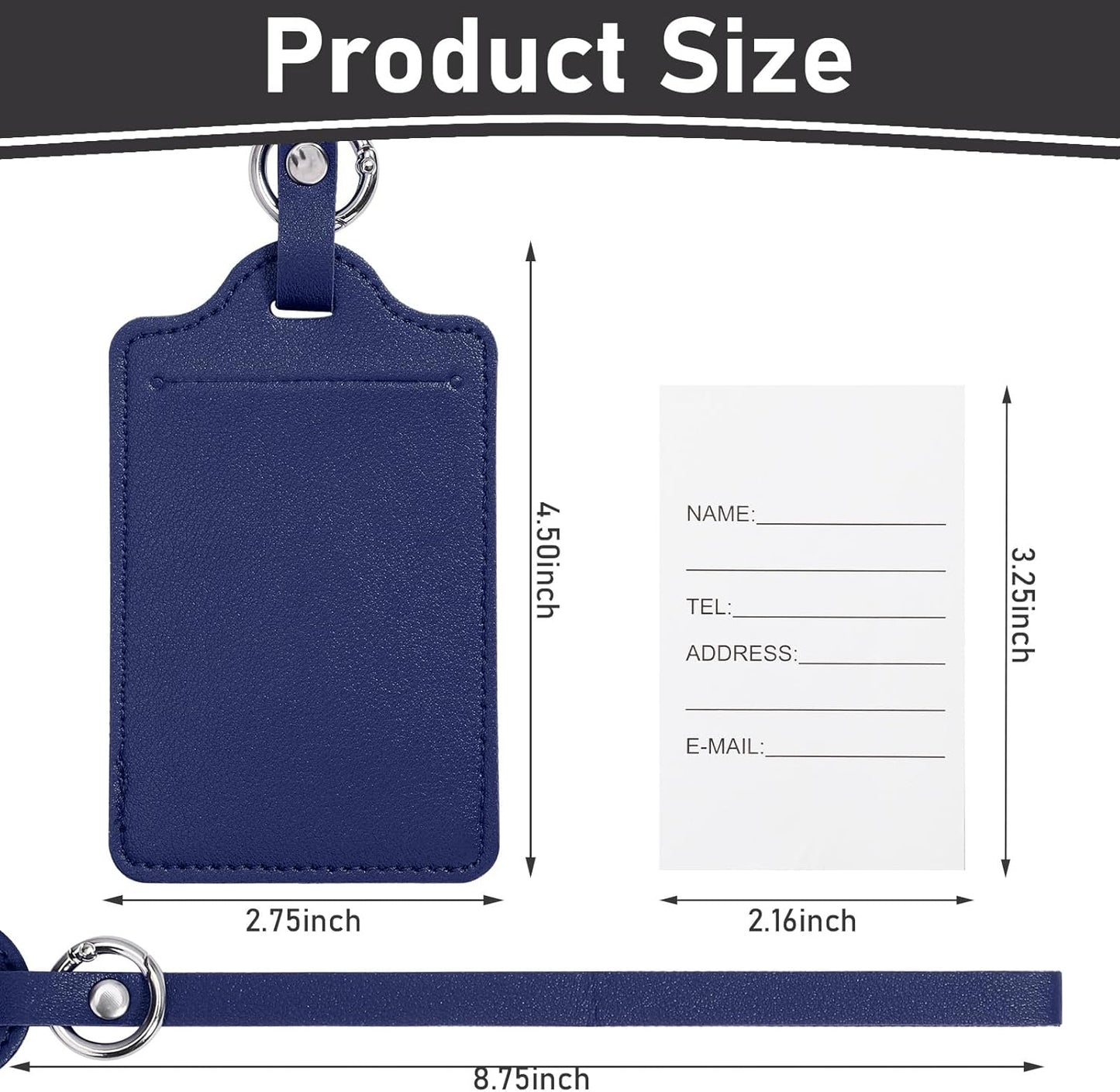 4 Pack Luggage Tag, Anyos PU Leather Travel Bag Labels Suitcase Baggage Tags with Name ID Card Privacy Protection