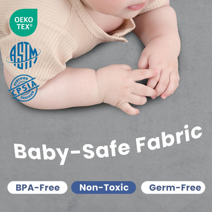 Huloo Sleep Ultra Soft Baby Spielmatte für den Boden, 3,3 cm dicke Elasti-Foam 127x127 cm Laufgittermatte für Kleinkinder, rutschfeste Rückseite, sicher zum Krabbeln und für die Bauchlage, Tatami-Stil (Dunkelgrau)