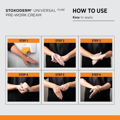 SC Johnson Professional 1L Stokoderm Universal PURE Defense Cream for Professional Use Against Water and Oil-Based Substances, 1L Cartridge, Pack of 6 x 1L Cartridge Refills for Manual Dispenser