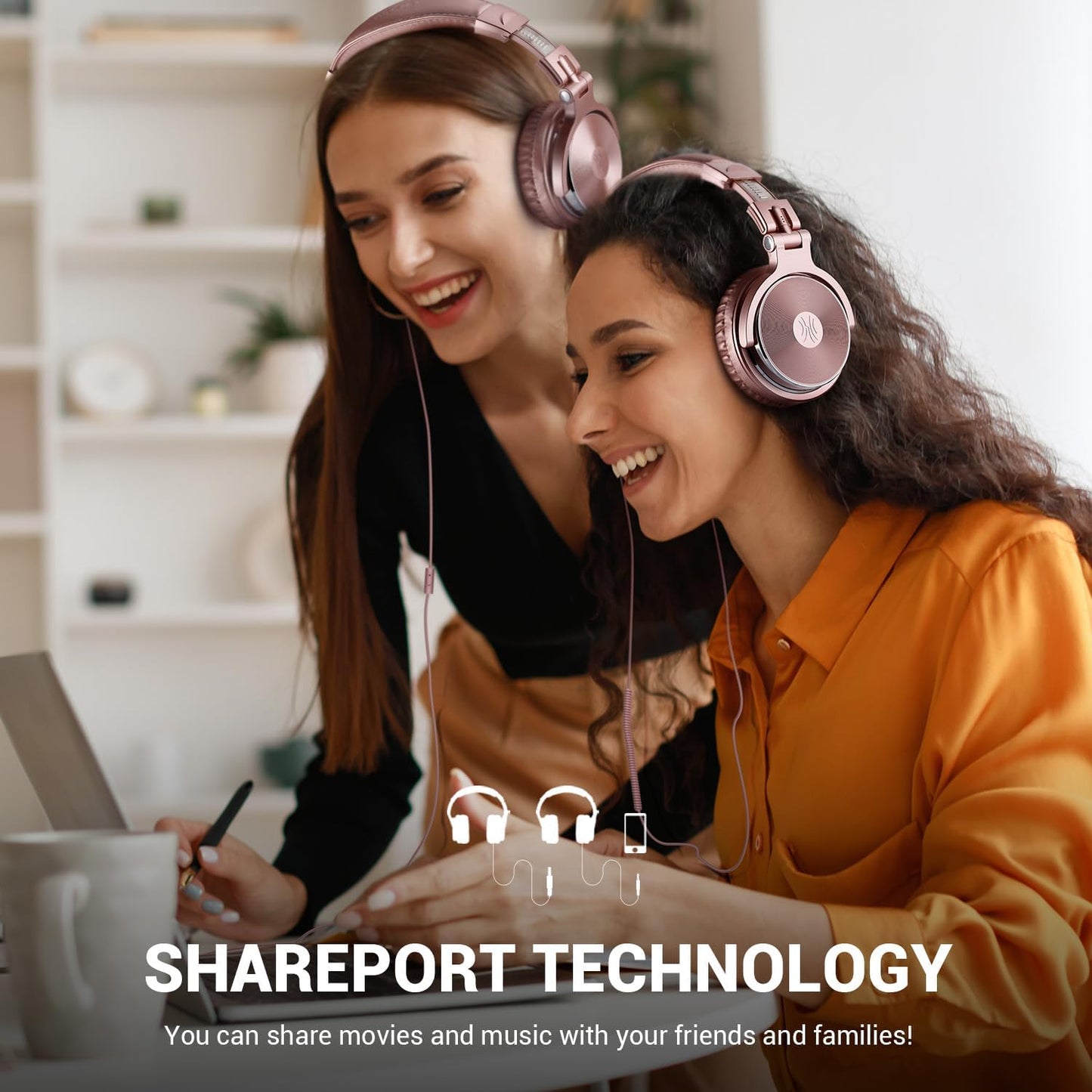 OneOdio Pro-10 Over-Ear Kabelkopfhörer für Schule Studio-Monitor & Mixing DJ Stereo-Headsets, 50mm Neodym-Treiber, Inline-Mikrofon, 3,5mm/6,35mm Klinke für Verstärker Computer Aufnahme Telefon Klavier Gitarre