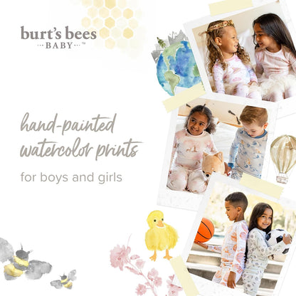Burt's Bees Baby Organic Cotton Pajamas for Boys, 100% Cotton Pajama Set for Toddlers and Kids, Soft and Stretchable Fabric