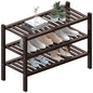 ROMGUAR CRAFT 3 Tier Bamboo Shoe Rack for Closet Free Standing Wood Shoe Shelf Storage Organizer for Entryway Small Space Stackable 27"x11"x20" (Natural)