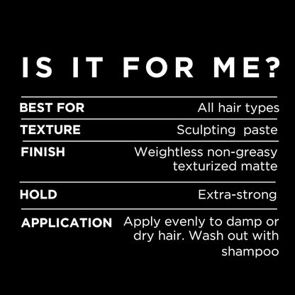 L'Oréal Paris Men Expert Sculpting Paste, Haar-Paste für Männer, Formel für extra starken Halt mit mattem Finish für jeden gepflegten Stil, 110 g, 1er-Pack