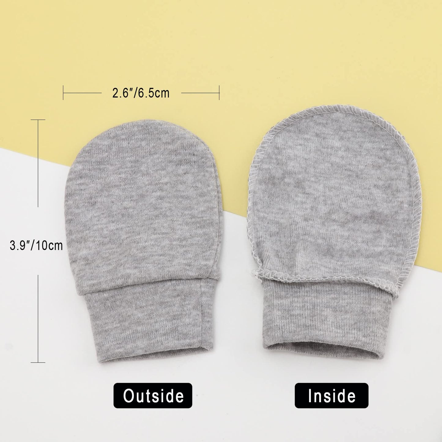 BQUBO Baby Fäustlinge Kratzschutz Handschuhe aus Baumwolle mit elastischem Bündchen Hypoallergen für Neugeborene und Babys von 0-6 Monaten Jungen und Mädchen