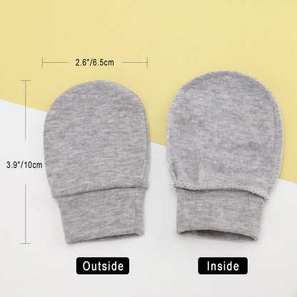 BQUBO Baby Fäustlinge Kratzschutz Handschuhe aus Baumwolle mit elastischem Bündchen Hypoallergen für Neugeborene und Babys von 0-6 Monaten Jungen und Mädchen