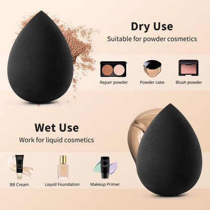BEAKEY Make-up-Schwamm-Set, 5 Stück, mikroporös, geringe Absorption, weiche, latexfreie Foundation-Beauty-Schwämme und -Blender für Puder-Creme