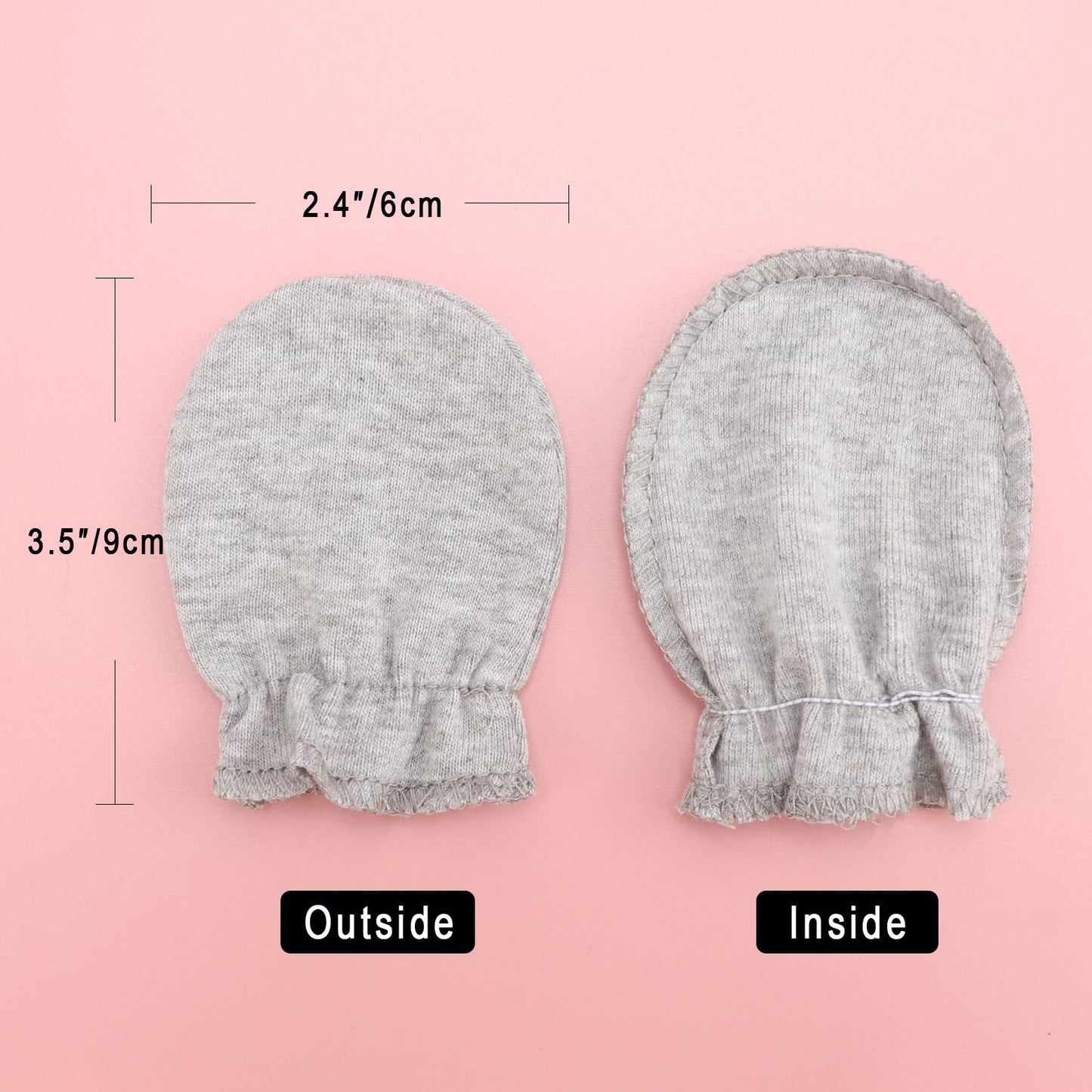 BQUBO Baby Fäustlinge Kratzschutz Handschuhe aus Baumwolle mit elastischem Bündchen Hypoallergen für Neugeborene und Babys von 0-6 Monaten Jungen und Mädchen