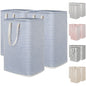 Lifewit 2 Pack Laundry Basket 80L Each, Collapsible Clothes Hamper with Reinforced Handles, Freestanding Waterproof Design for Bedroom and Laundry Room, Grey 160L Total