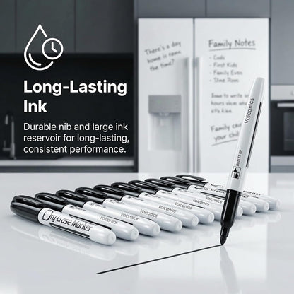 Dry Erase Markers Low Odor Fine Whiteboard Markers Thin Box of 12，10 Colors