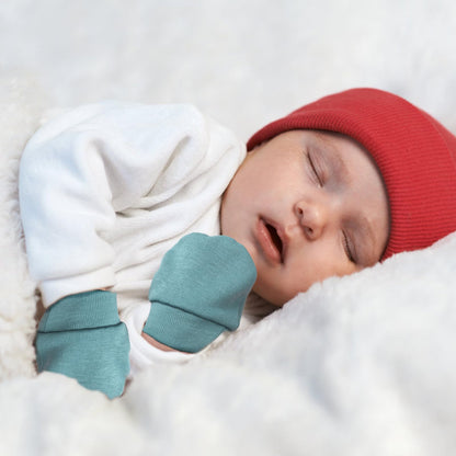 BQUBO Baby Fäustlinge Kratzschutz Handschuhe aus Baumwolle mit elastischem Bündchen Hypoallergen für Neugeborene und Babys von 0-6 Monaten Jungen und Mädchen