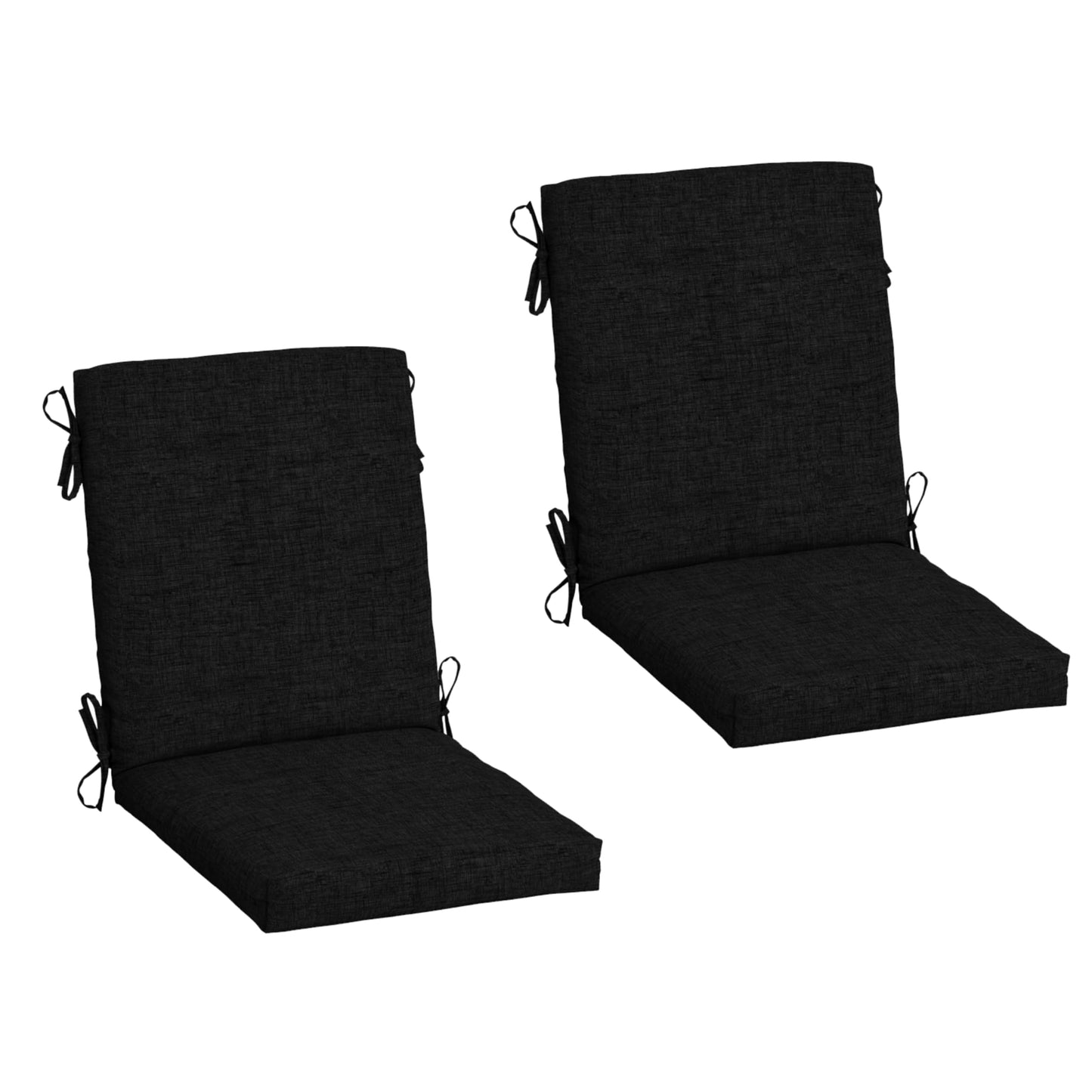Arden 2-Pack Outdoor Patio Dining Chair Cushion, 20x44, Rain-Proof Seat Pad, Fade-Resistant Outdoor Cushion Black Cabana Stripe