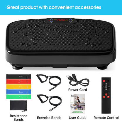 SoftGym Waver Vibration Plate Exercise Machine for Lymphatic Drainage Weight Loss,120 Speed Levels Vibrating Platform with Resistance Bands,Full-Body Workout Equipment for Muscle Activation