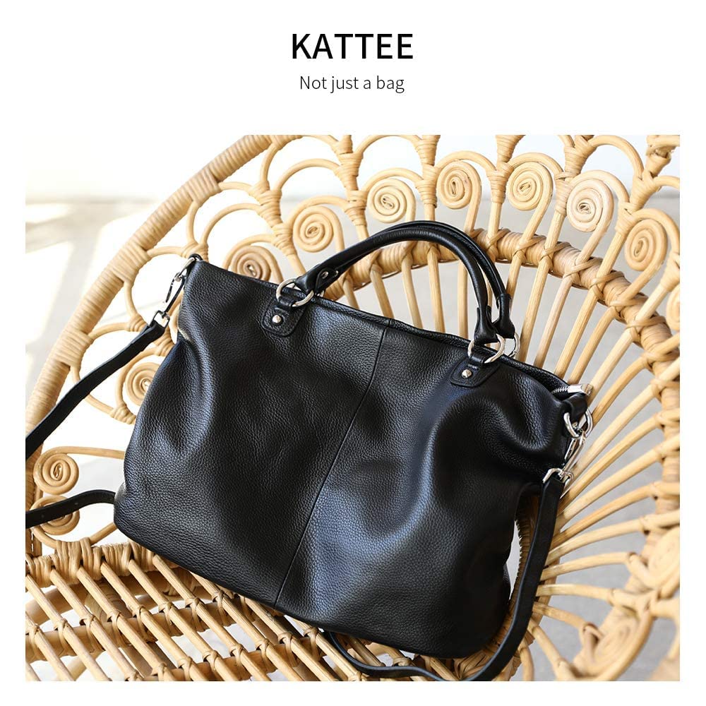 Kattee Damen Weiche Echtleder Tragetasche Schultertasche Handtasche