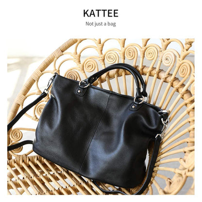 Kattee Damen Weiche Echtleder Tragetasche Schultertasche Handtasche