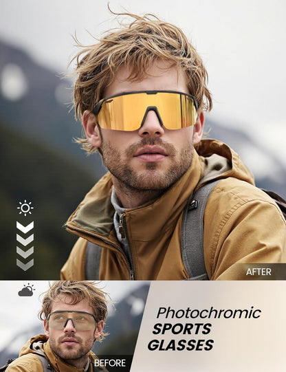 Lamicall Polarisierte Sportsonnenbrille Herren Damen, [24g Ultraleicht] Verstellbares Nasenpad Sportbrille für Fahrrad Wandern Laufen