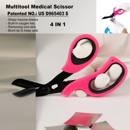 MEUUT 2 Pack Medical Scissors Trauma Shears for Left and Right Hand -Patented Bandage Scissors All Purpose with Non-Stick Blades, Surgical Grade Shears Stainless Steel EMT Scissors for Nurses EMT