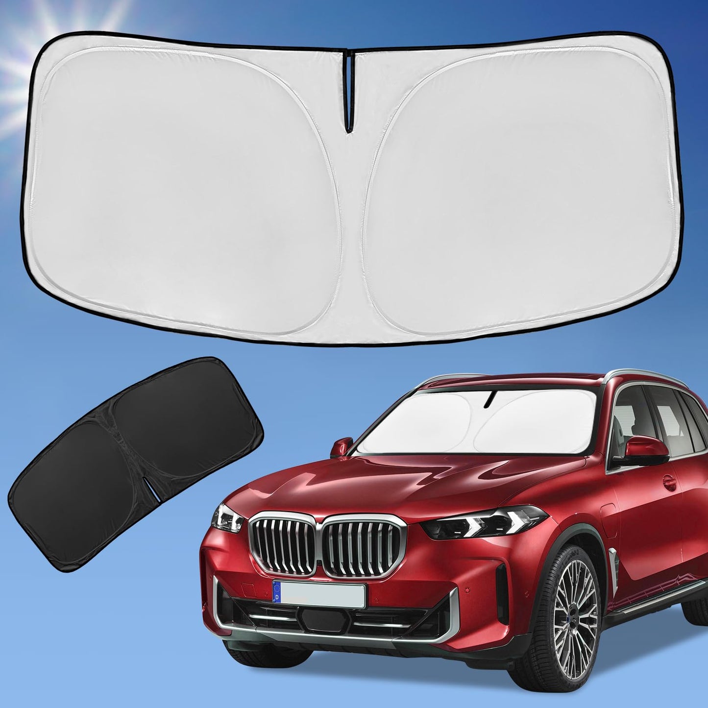 for Toyota Tacoma 2016-2023 2024 2025 2026 Sun Shade Sunshade Windshield Cover - 4 Layers Front Window Shade Custom Fit Tacoma 2Dr 4Dr Pickup Sun Visor 240T Shade Blocks UV Rays Car Accessories