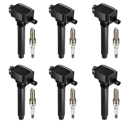BDFHYK Ignition Coil Pack UF648 and Iridium Spark Plug 97390 Compatible with Jeep Grand Cherokee 2011-2015 Jeep Wrangler Dodge Charger Grand Caravan 2016 Chrysler 200 300 Jeep Coil Pack 3.6L Set of 6