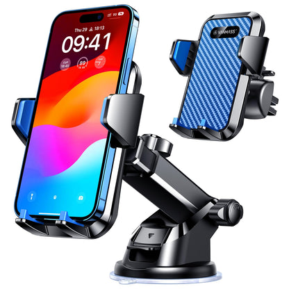 VANMASS【85+LBS Strongest Suction & Military-Grade Ultimate Car Phone Mount【Patent & Safety Certs】 Cell Phone Holder for Dash Windshield Vent for iPhone 17 Pro Max Automobile Accessory Kits,Ink Black