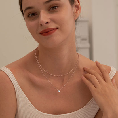 Tewiky Dainty 14k Gold Plated/Silver Cubic Zirconia Necklaces for Women, Simple CZ Jewelry Necklaces Trendy Gifts
