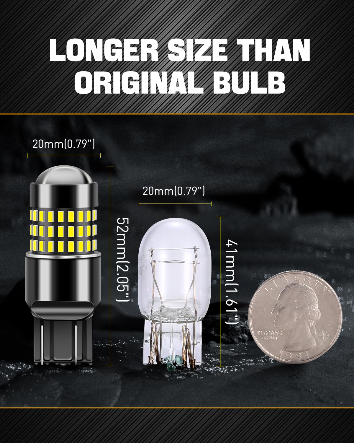 LUYED 3157 LED Bulbs Reverse Light Xenon White 1800 Lumens Super Bright 78 SMD 3056 3156 3057 4157 LED Bulbs,Used for Back Up Reverse Lights,Brake Lights,Tail Lights,Turn Signal Lights,Pack of 2