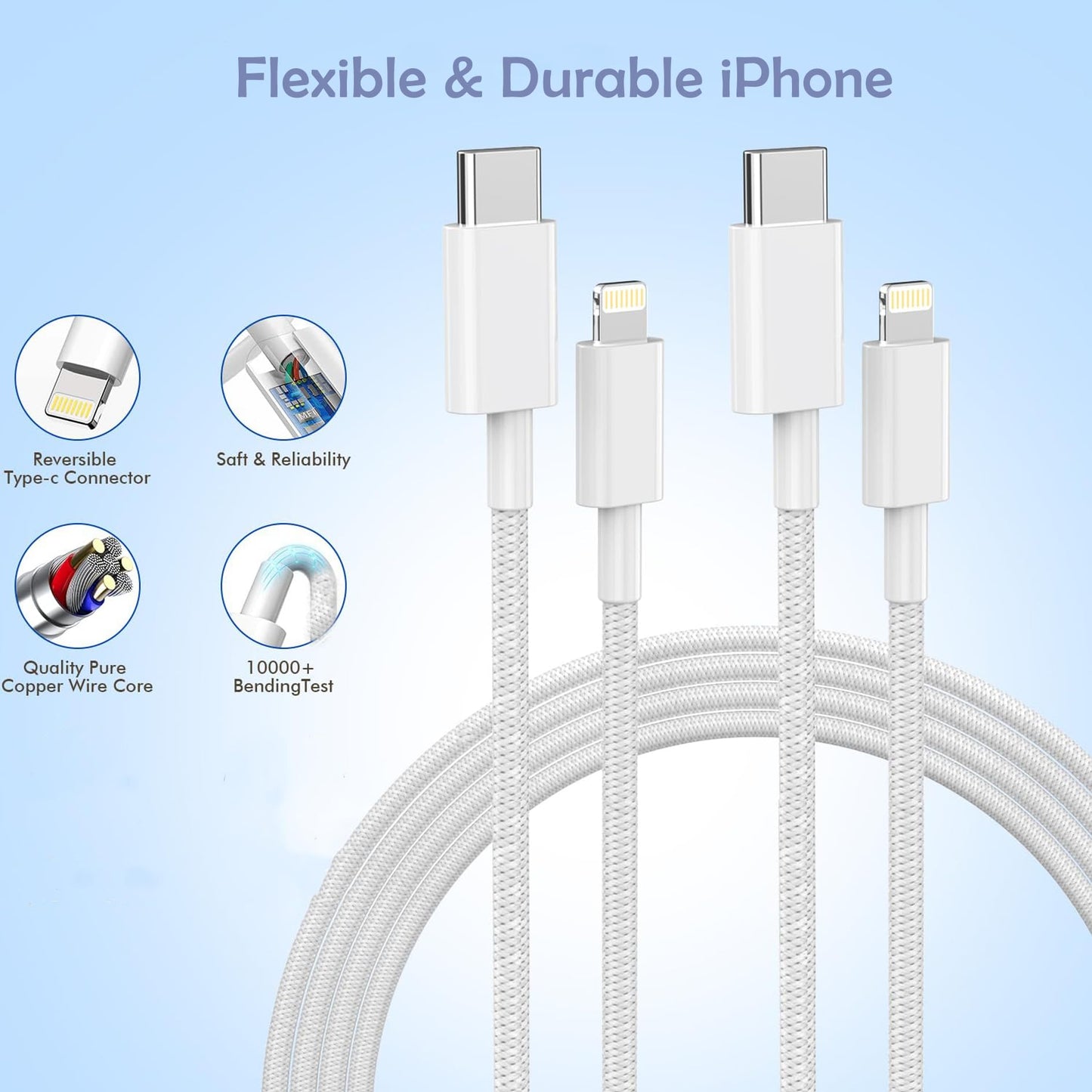 [Apple MFi Certified]10FT Fast iPhone Charger,Extra Long Apple Charger Fast Charging 2Pack USB C Charger Block Plug + 10Foot Lightning Cable Cord for iPhone 14/Pro/Pro Max/Plus/13/12/11/XS/XR/X/SE2022