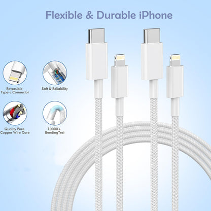 [Apple MFi Certified]10FT Fast iPhone Charger,Extra Long Apple Charger Fast Charging 2Pack USB C Charger Block Plug + 10Foot Lightning Cable Cord for iPhone 14/Pro/Pro Max/Plus/13/12/11/XS/XR/X/SE2022