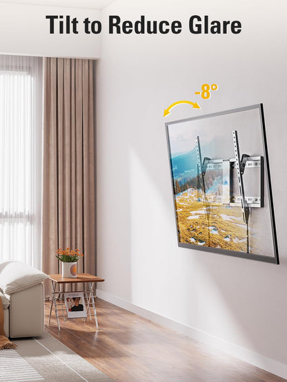 Mounting Dream TV-Wandhalterung für die meisten 37-75-Zoll-Fernseher, universelle neigbare TV-Halterung passend für 16", 18", 24" Ständer mit Tragkraft 132lbs, Max Vesa 600 x 400mm, flache TV-Wandhalterung mit niedrigem Profil