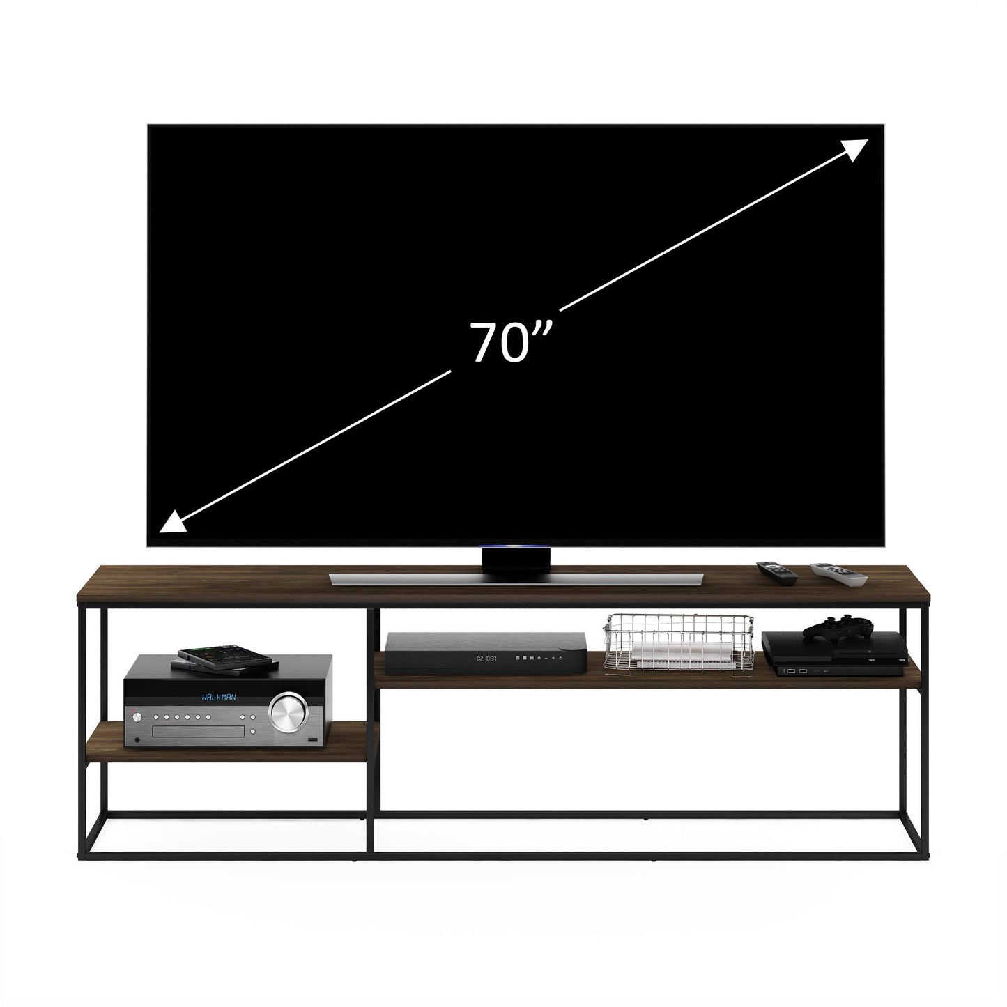 Furinno TOMI TV Stand, 5-Cube Entertainment Center with Open Shelf, Reversible TV Console, for Living Room, Bedroom, Home Office, Green