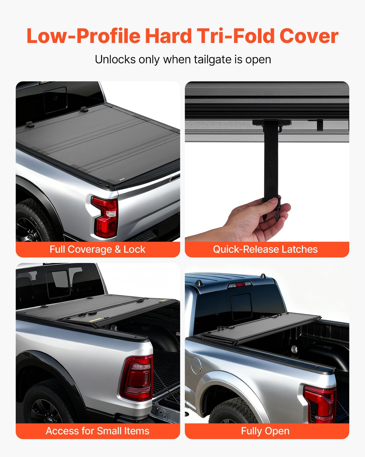 VEVOR Weiche aufrollbare Ladeflächenabdeckung, kompatibel mit 2019–2024 Dodge Ram 1500 Classic, 2003–2025 Ram 2500 3500, passend für 1,95 m (6 Fuß 4 Zoll/76 Zoll) Ladefläche, PVC-Abdeckung mit Aluminiumlegierungsstangen