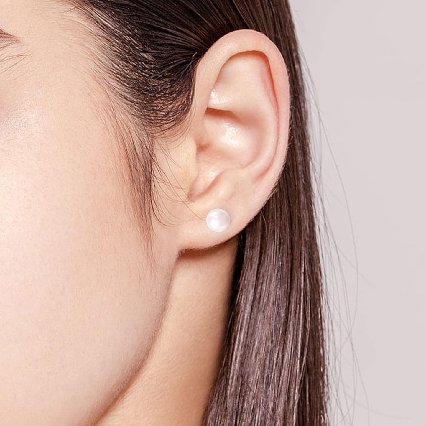 Limerenz Hypoallergene F136 Titan Schraub-Perlen-Ohrstecker (Flat Back Sleeper Earrings) Implantatqualität 20G Kleine Ohrstecker für empfindliche Ohren (5mm Perle)