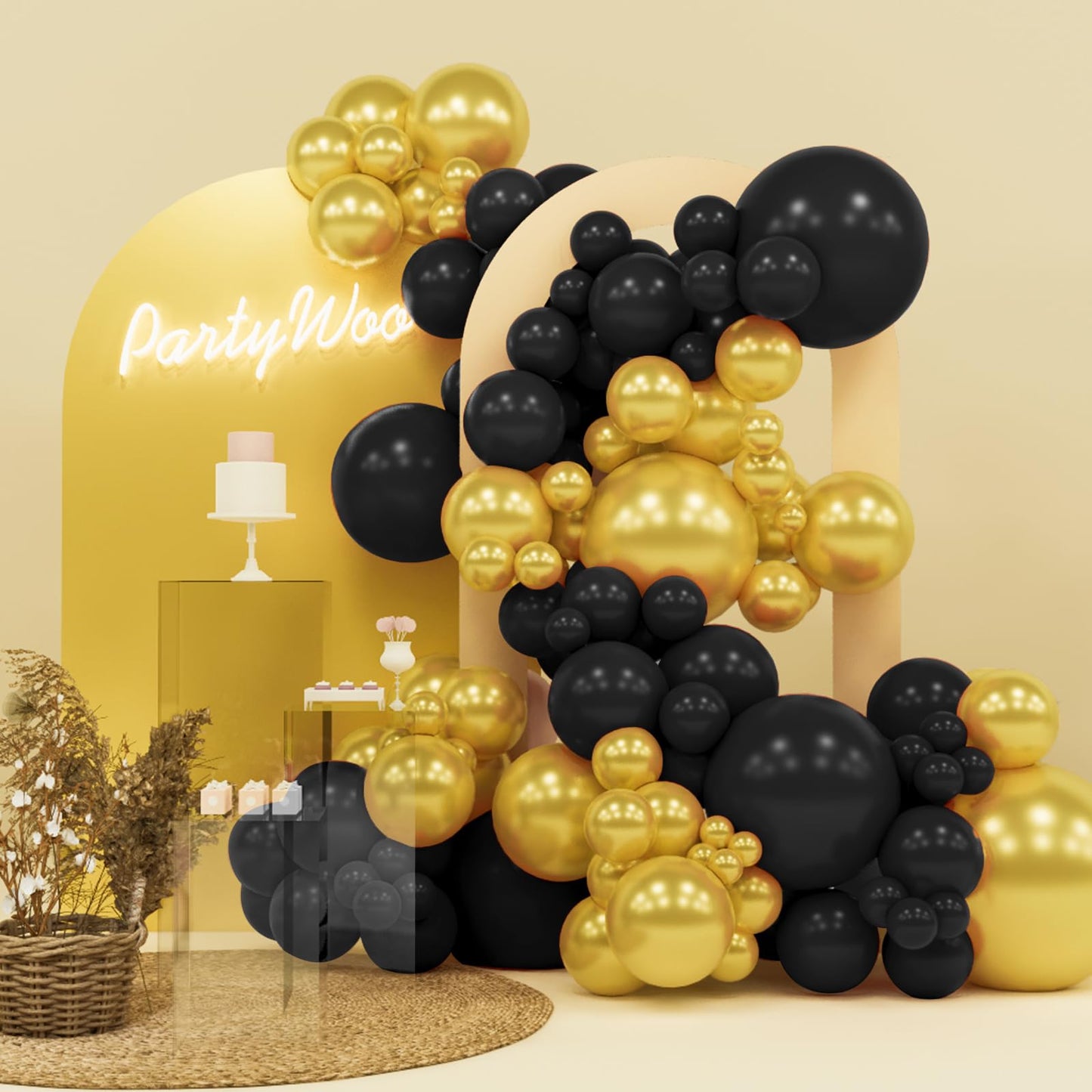 PartyWoo White Balloons 140 pcs Different Sizes of 18 12 10 5 Inch White Balloons Arch Kit Garland for Wedding Baby Shower Birthday Bridal Shower Graduation Engagement Party Decorations White-Y13