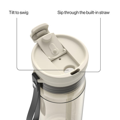 Contigo DualSip 24 oz Tritan Plastic Water Bottle with Carry Strap & 2-in-1 Leakproof Lid (Straw or Spout), BPA-Free, Dishwasher Safe