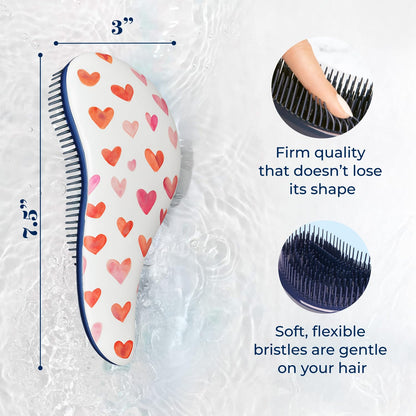 Crave Naturals Glide Thru Entwirrbürste für Erwachsene und Kinder. Entwirrbürste für natürliches, lockiges, glattes, nasses oder trockenes Haar. Haarbürsten für Frauen. Stylingbürste (Blau)