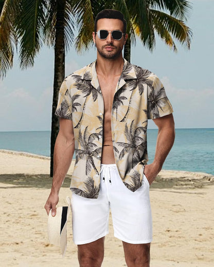HMIYA Herren Hawaiihemden Kurzarm Button-Up Hemd Herren S-3XL