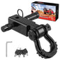 Nilight Anti-Theft Shackle Hitch Receiver 2Inch 45000 LBs Breaking Strength 3/4" Anti-Theft D Ring Shackle 5/8" Trailer Hitch Lock Pin Heavy Duty Solid Towing Kit for Trucks Off Road (Black)