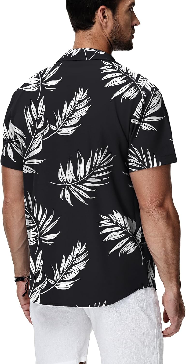 HMIYA Herren Hawaiihemden Kurzarm Button-Up Hemd Herren S-3XL