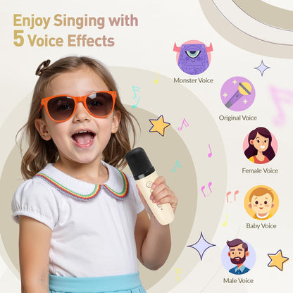Mini Karaoke Machine for Kids Adults, Portable Bluetooth Speaker with 2 Wireless Microphone, Birthday Gifts for Girls Boys Ages 4, 5, 6, 7, 8, 9, 10, 12+ Years Old (Pinkcolor)