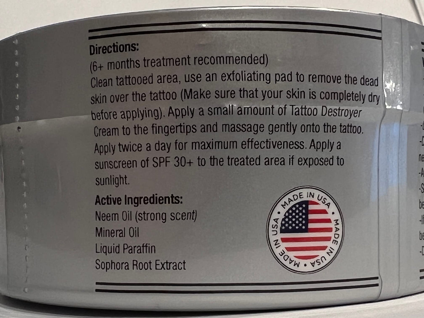 Tattoo Removal Cream Natural Fading system wrecking balm 3 month spartan perform
