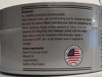 Tattoo Removal Cream Natural Fading system wrecking balm 3 month spartan perform